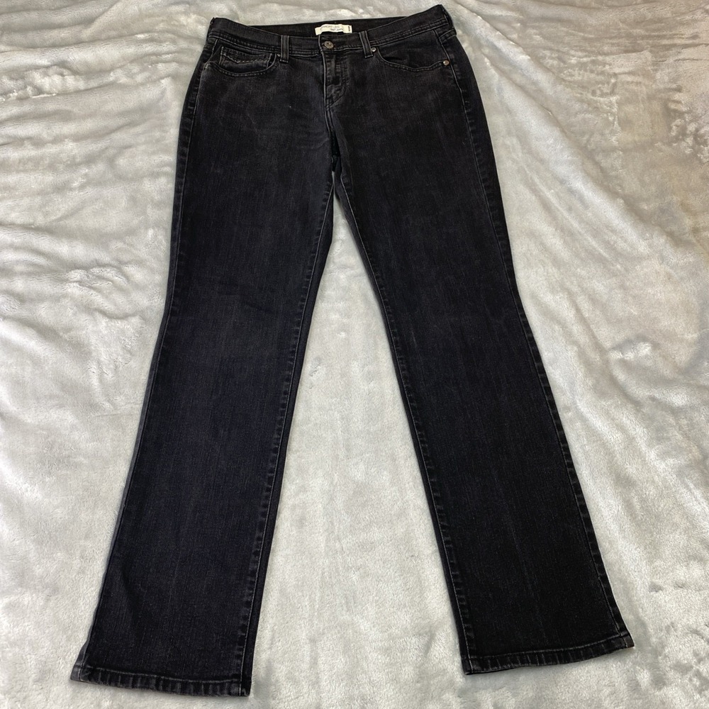 Levi's‎ 505 Straight Leg Jeans Women 10M Black Faded Mid Rise Denim